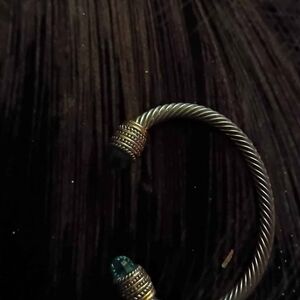 Gold and Silver Twisted Cuff Bracelet